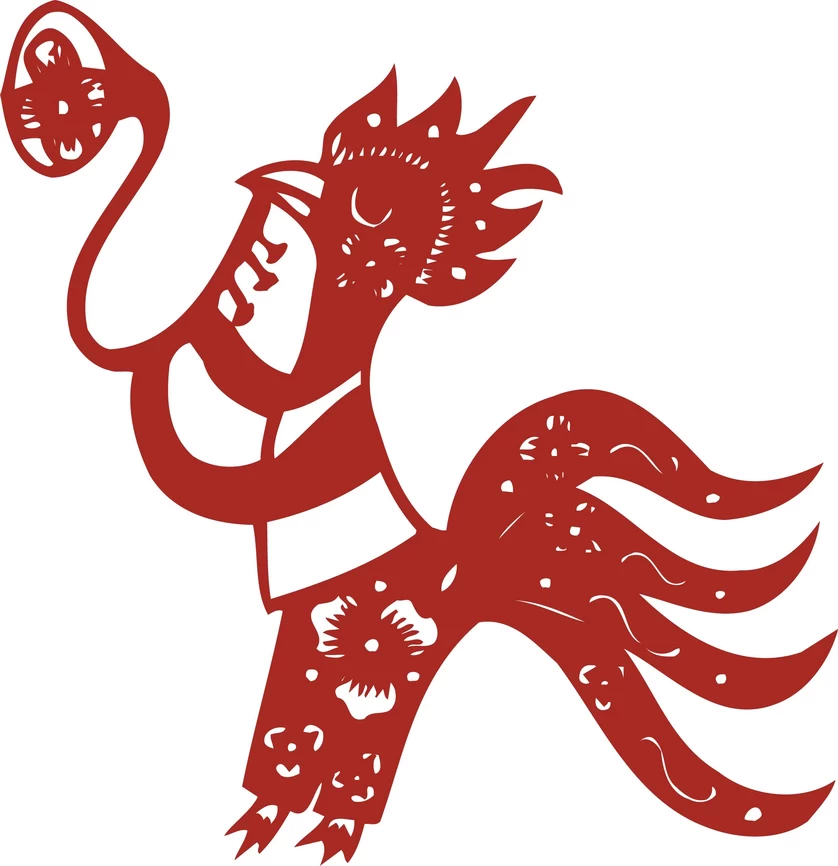 中国风中式传统喜庆民俗人物动物窗花剪纸插画边框AI矢量PNG素材【323】